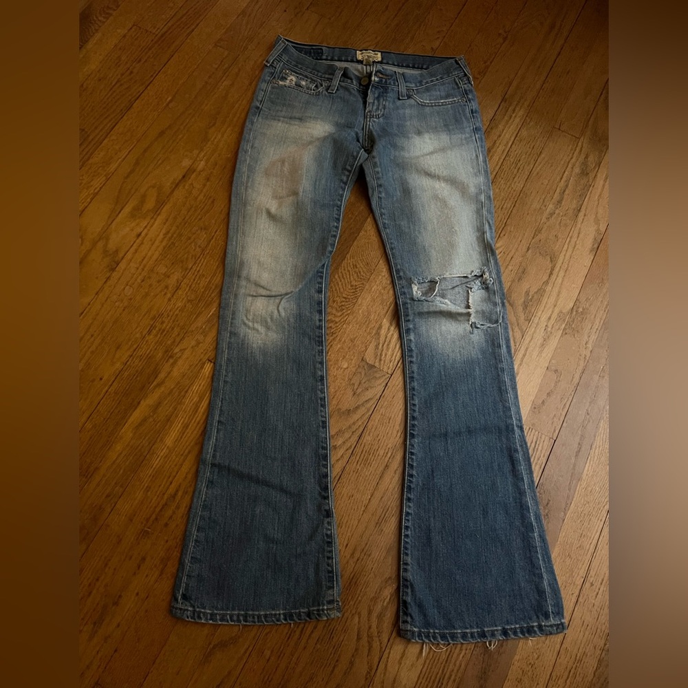 Vintage low rise distressed flare